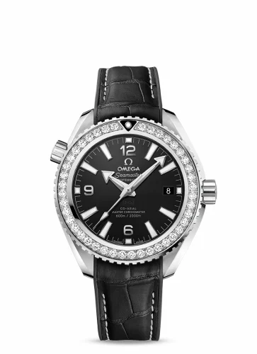Omega Seamaster Planet Ocean 600M Co-Axial 39.5 Master Chronometer Stainless Steel / Diamond / Black / Alligator 215.18.40.20.01.001 (21518402001001)